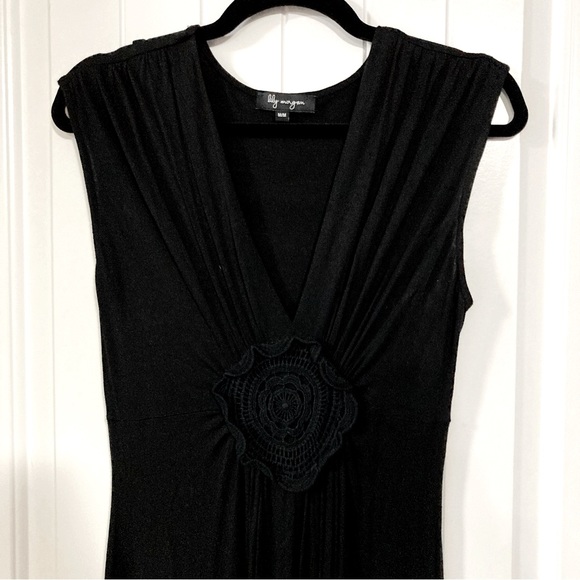 LILY MORGAN Black jersey maxi dress ~ Boho goth SMALL MEDIUM sleeveless sundress - Picture 3 of 15